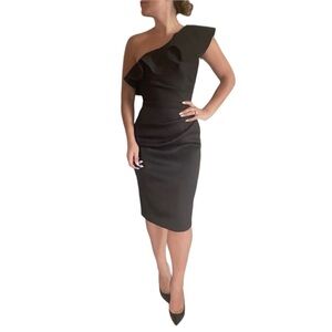 Jovani One Shoulder Dress Black